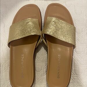 Donald J. Pliner Metallic Gold Slides